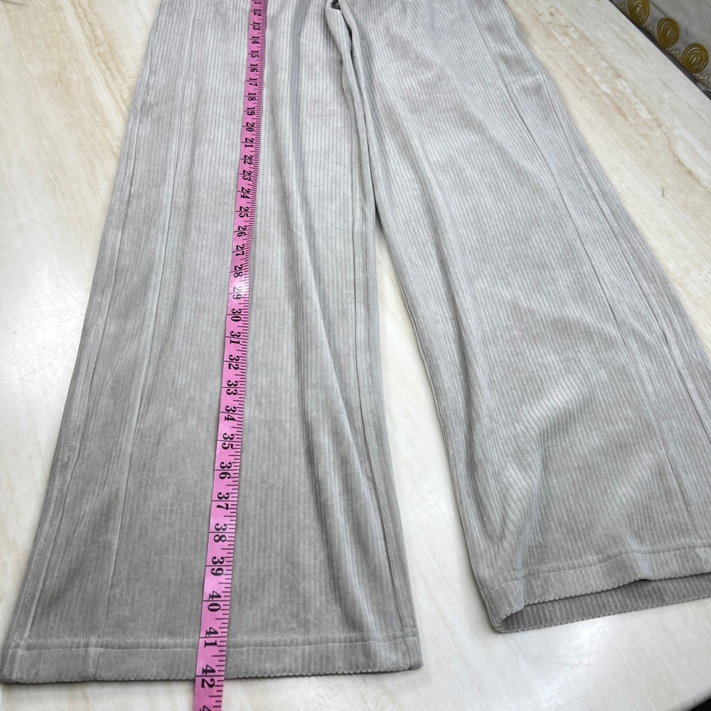 Lululemon Corduroy Wide Leg Pants Grey Beige High Rise Ribbed Trousers Size 4 - Picture 14 of 14